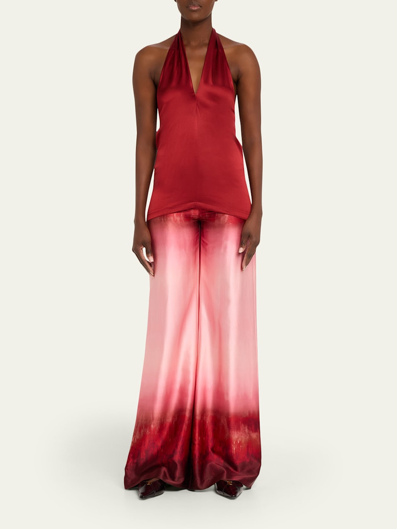 SILVIA TCHERASSI Andie Degrade Silk Wide-Leg Pants outlook