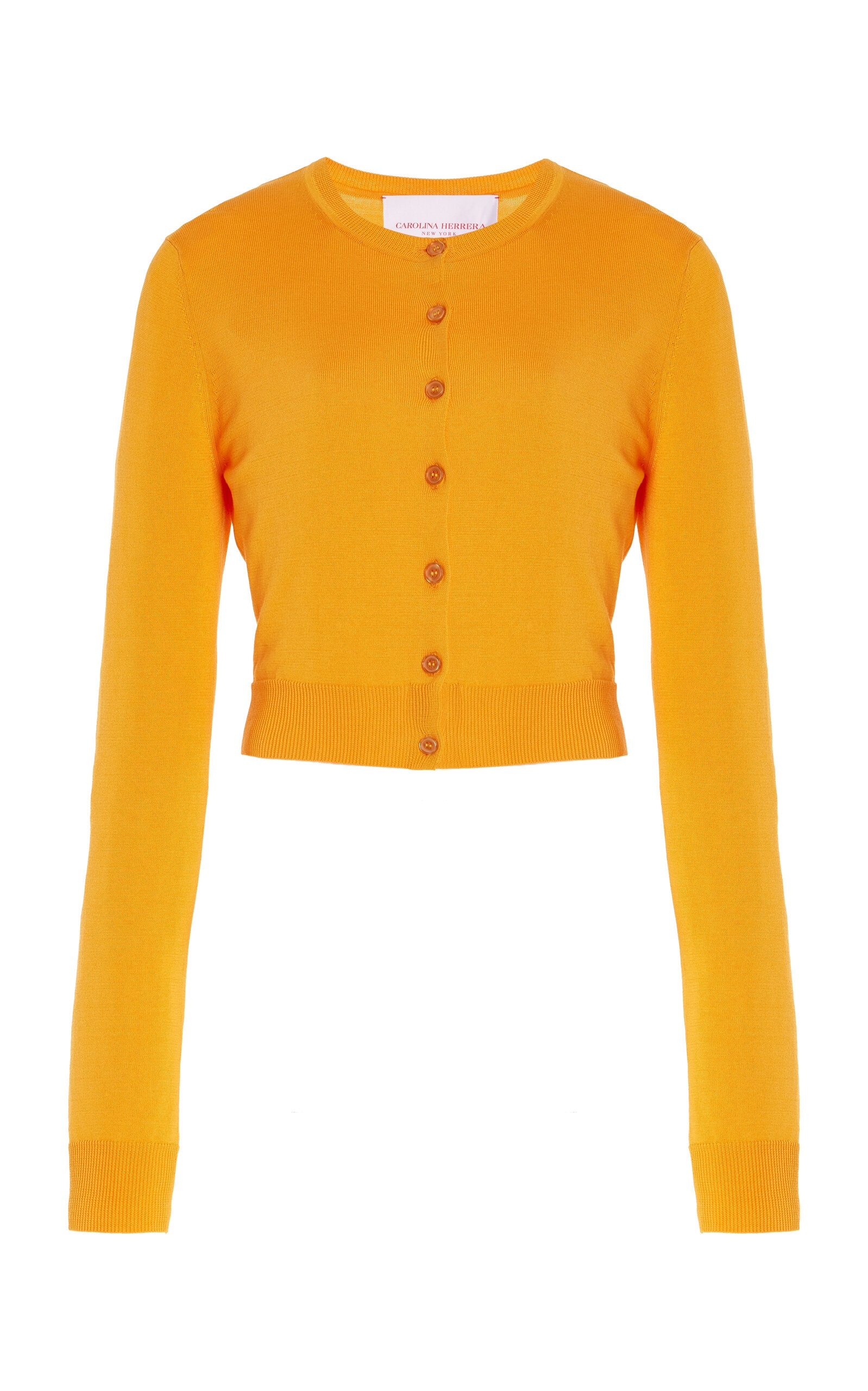 Cropped Silk-Cotton Cardigan orange - 1