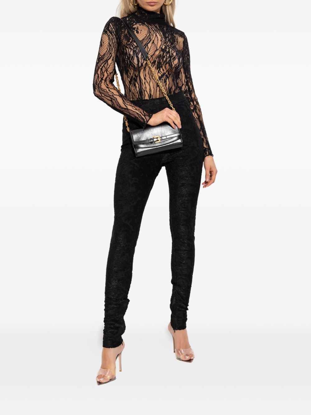 lace high-neck bodysuit - 2