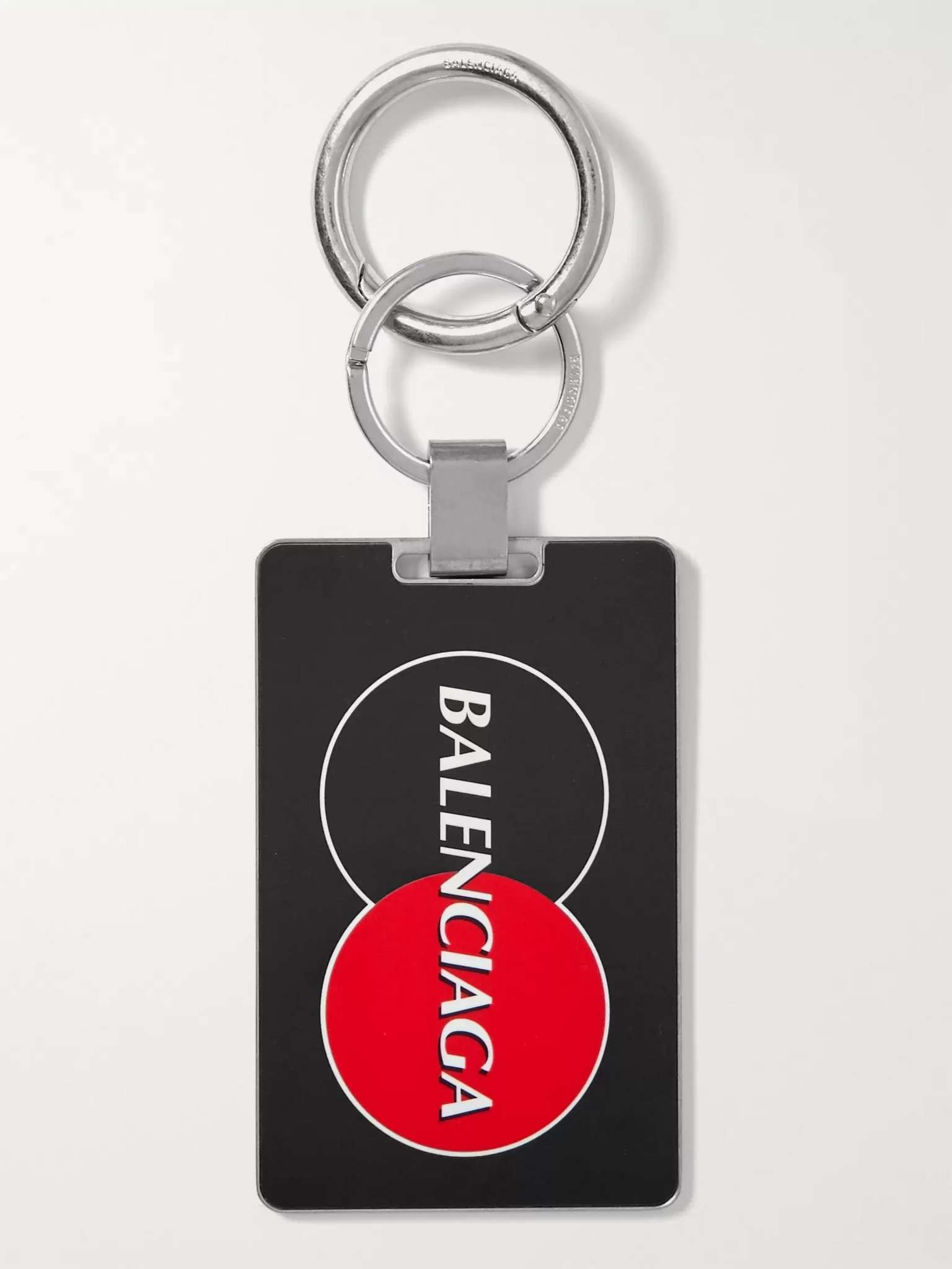 Logo-Print Silver-Tone Key Fob - 1