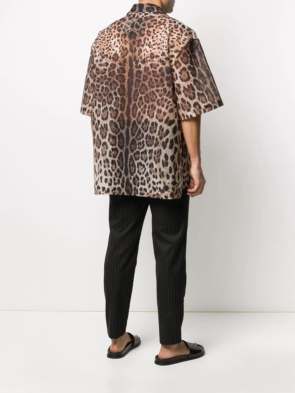 leopard print bowling shirt - 4