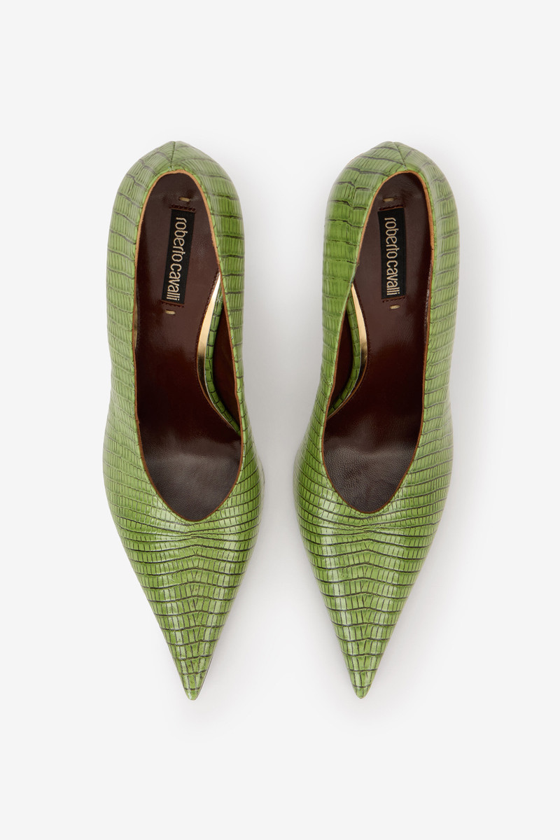 Leather Pumps with Snake Detail 6