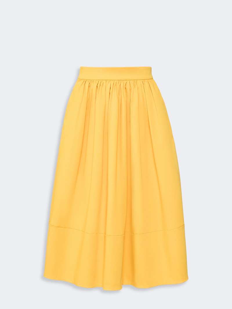 WKSLIRA Cotton satin midi skirt - YELLOW 1