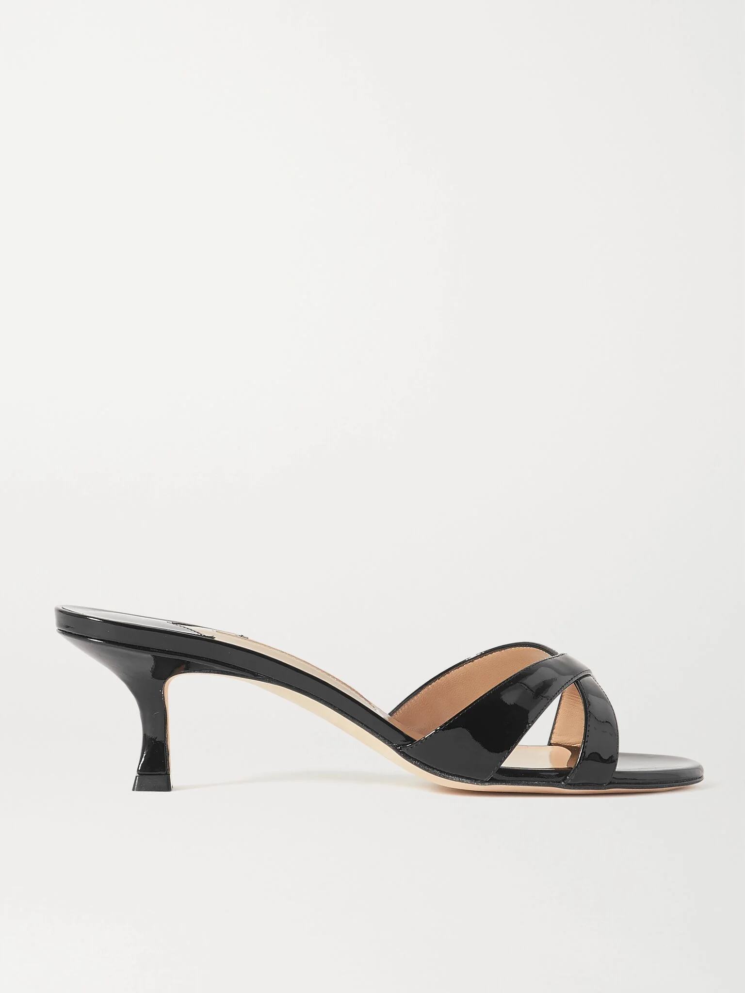 Callamu 50 patent-leather mules Black - 1
