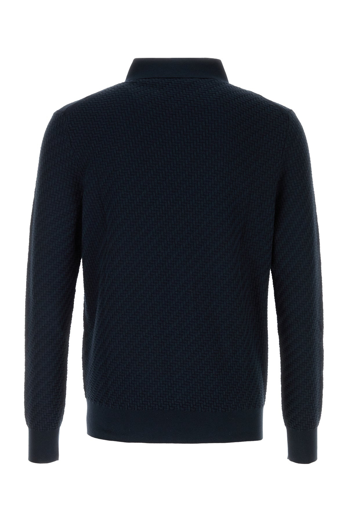 Midnight blue cotton blend polo shirt - 2
