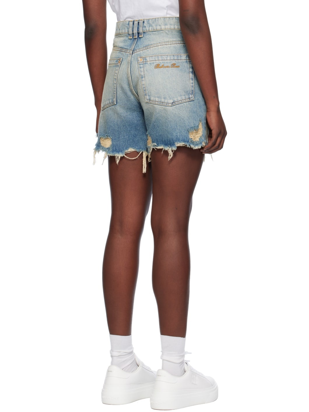 Blue Vintage Denim Shorts - 3