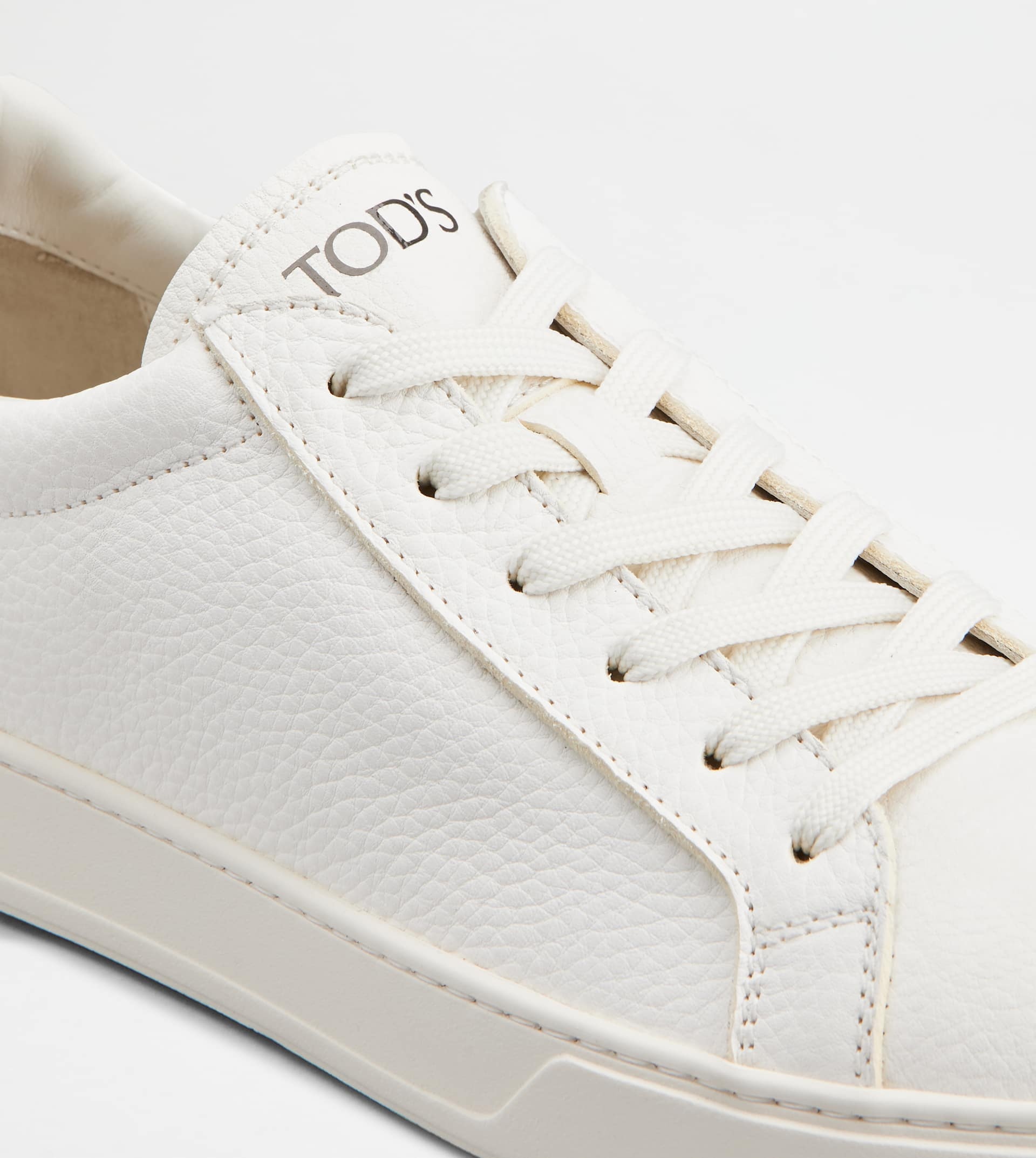 SNEAKERS IN LEATHER - WHITE - 5