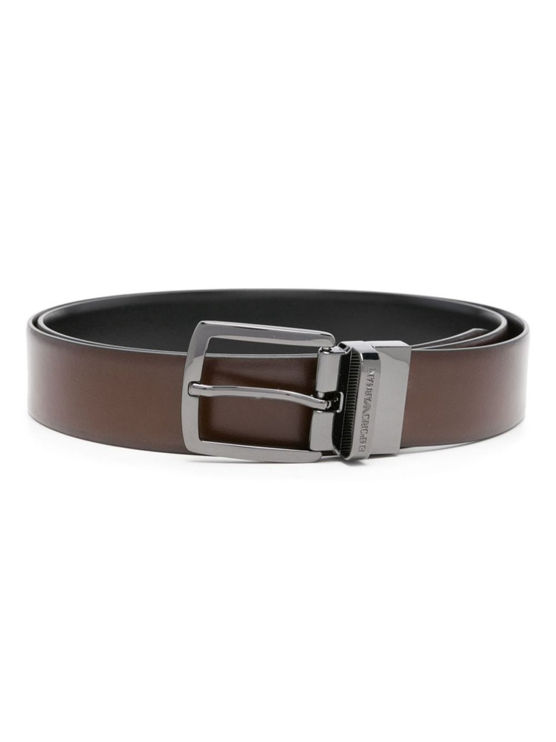 burnished-finish leather belt 1