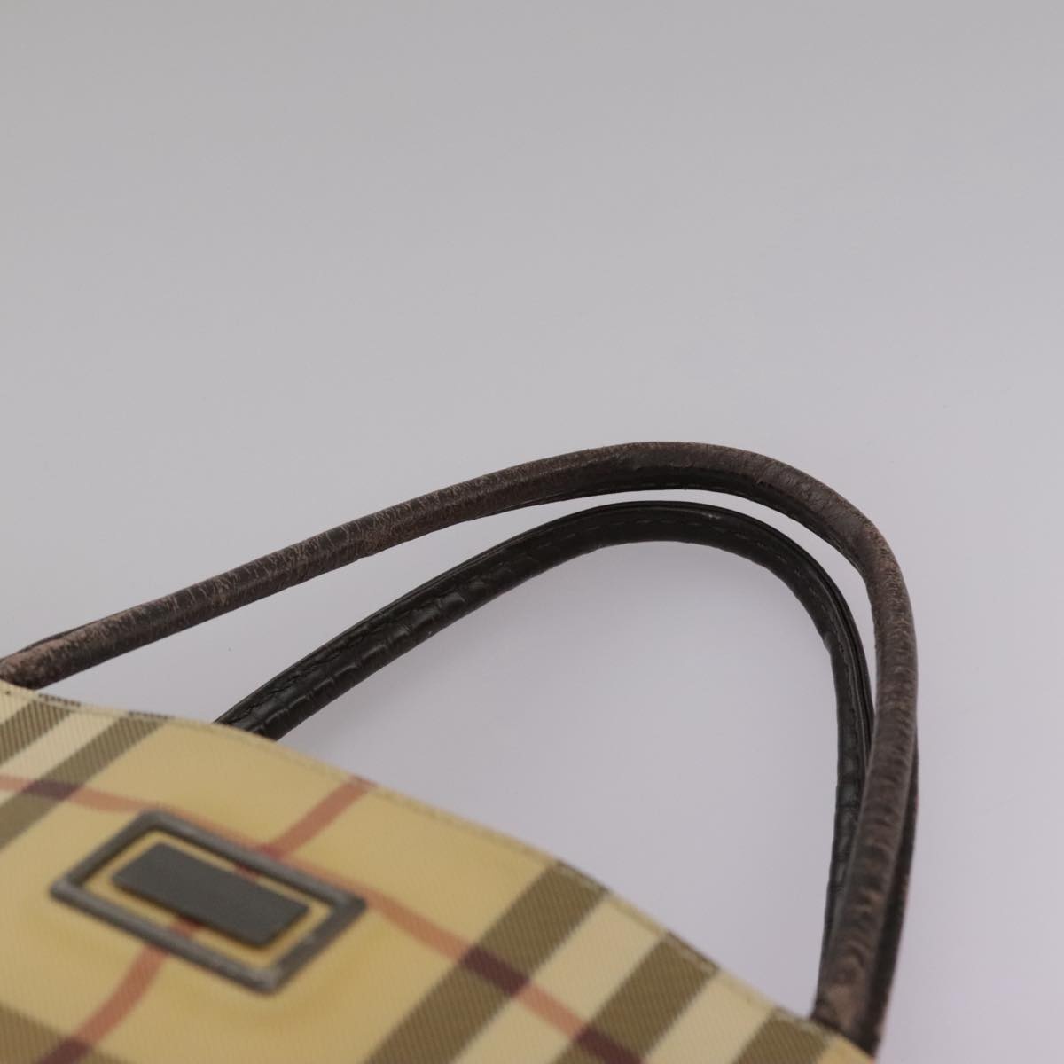 Burberry Nova Check Hand Bag Pvc Beige Brown - 9