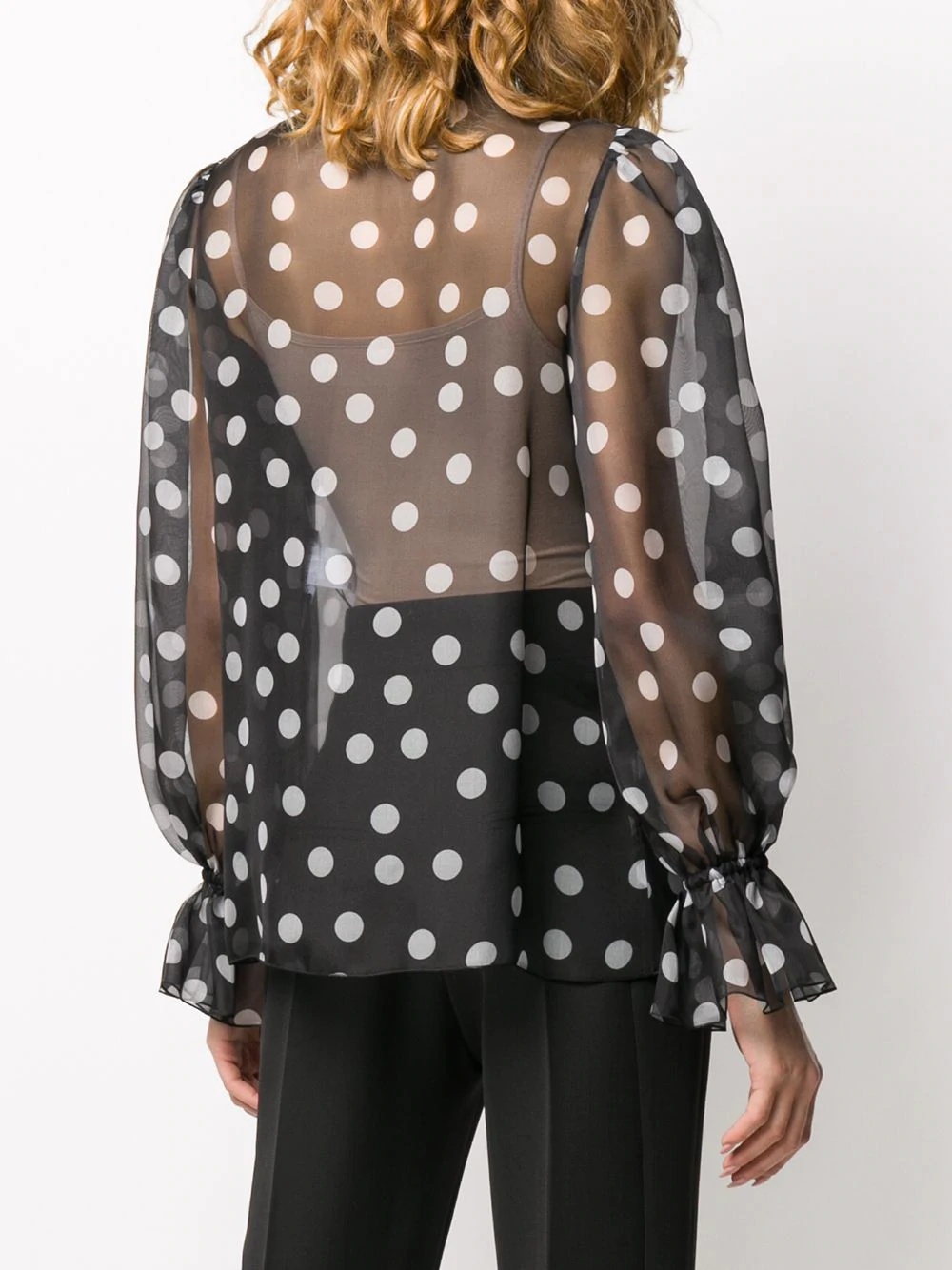 chiffon polka dot blouse - 4