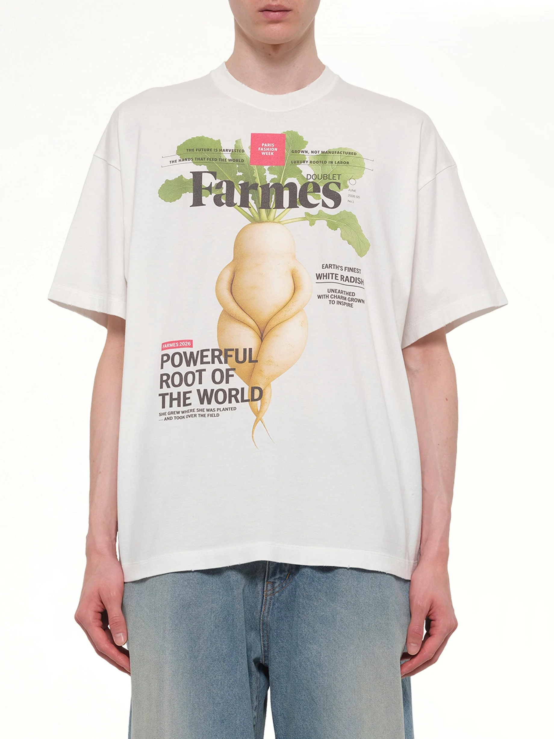 Farmes Magazine Cover T-Shirt in White - 1