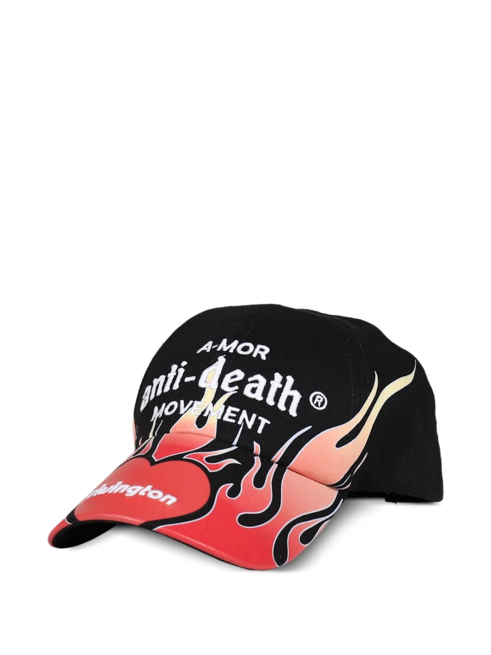 flame-print embroidered cap - 1