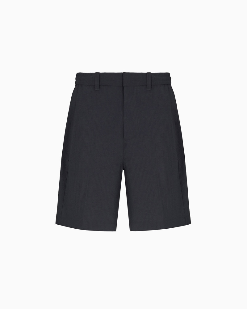 NYLON SEERSUCKER ELASTICATED-BACK BERMUDA SHORTS 1