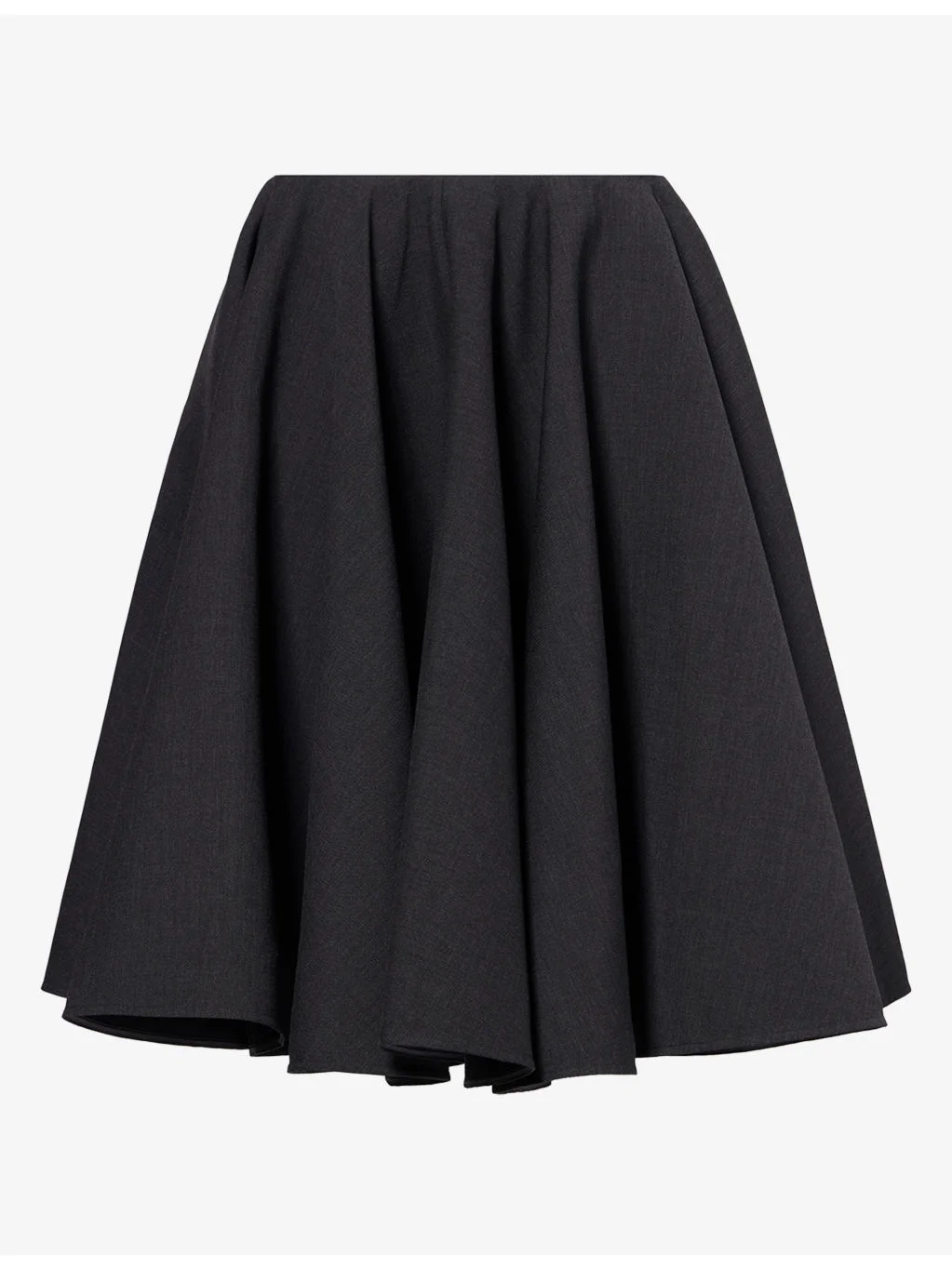 Peplum Wool Midi Skirt - 1