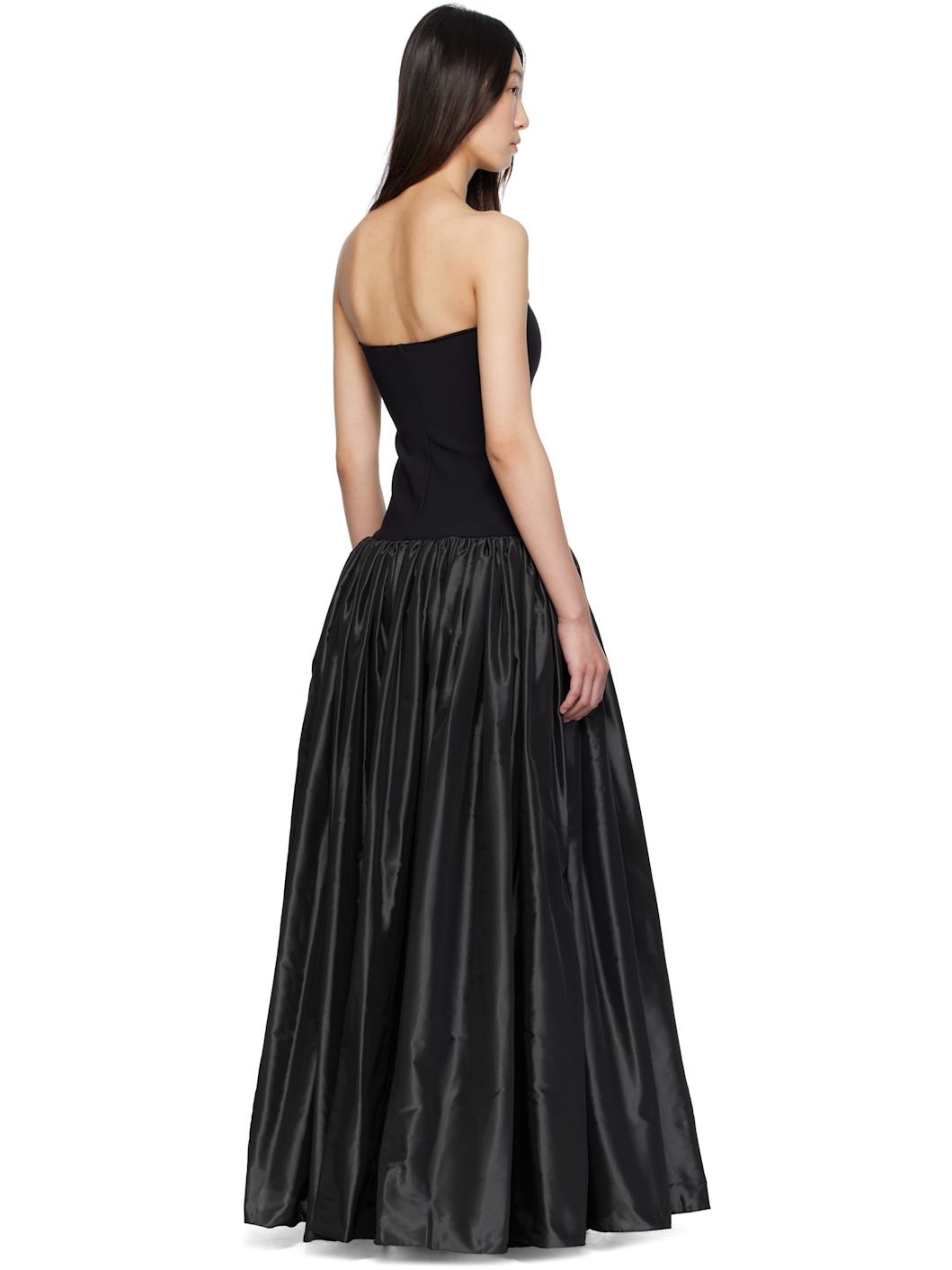 Black Bustier Princess Maxi Dress - 3