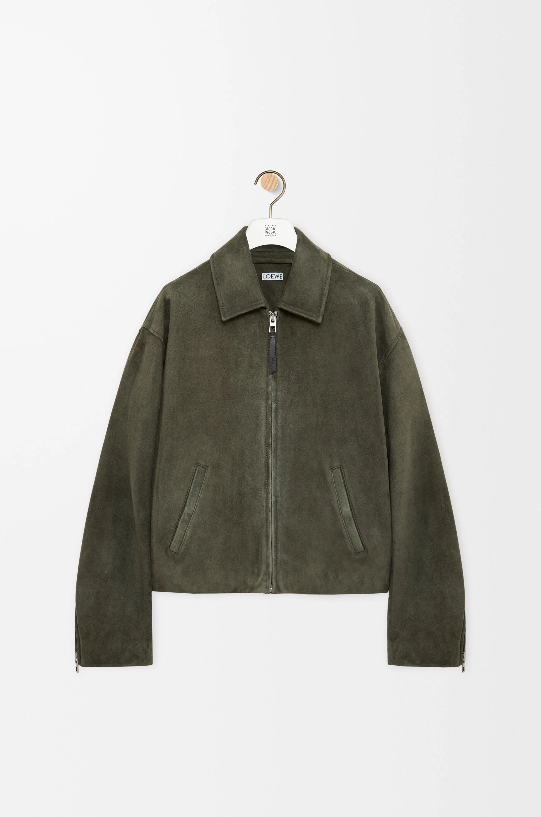 Zip-up jacket in suede lambskin - 1