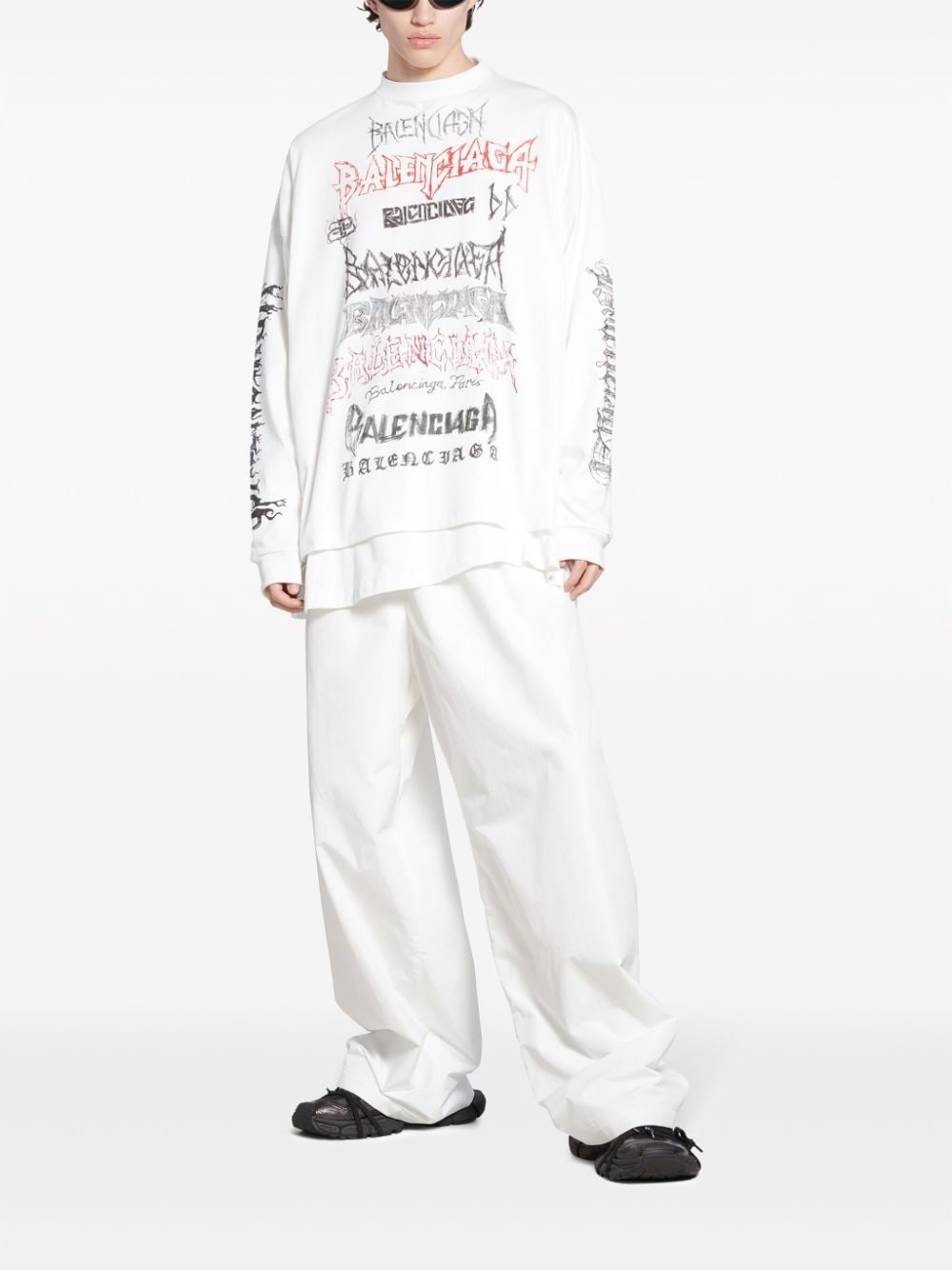 トップス BALENCIAGA PARIS LOGO CREW NECK SWEAT Balenciaga - Crew-neck wool sweater White - The Corner
