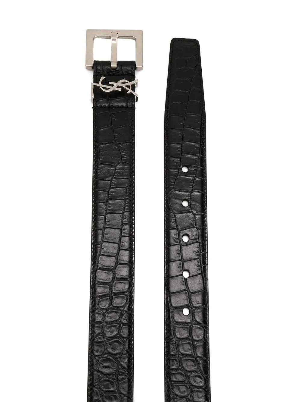 Monogram crocodile-effect belt - 2