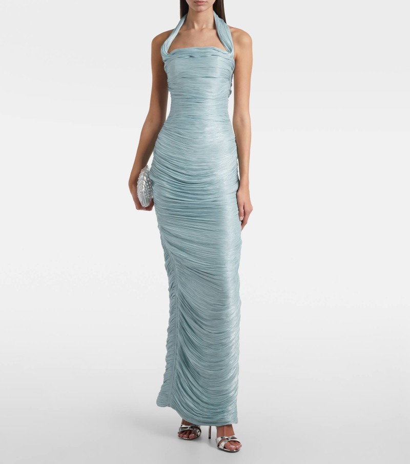 MARMAR HALIM Pleated crêpe corset gown outlook