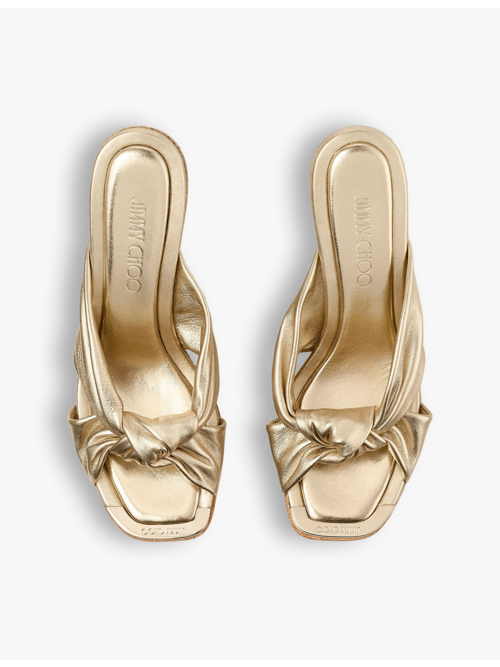 Avenue twist-knot metallic-leather wedges - 2