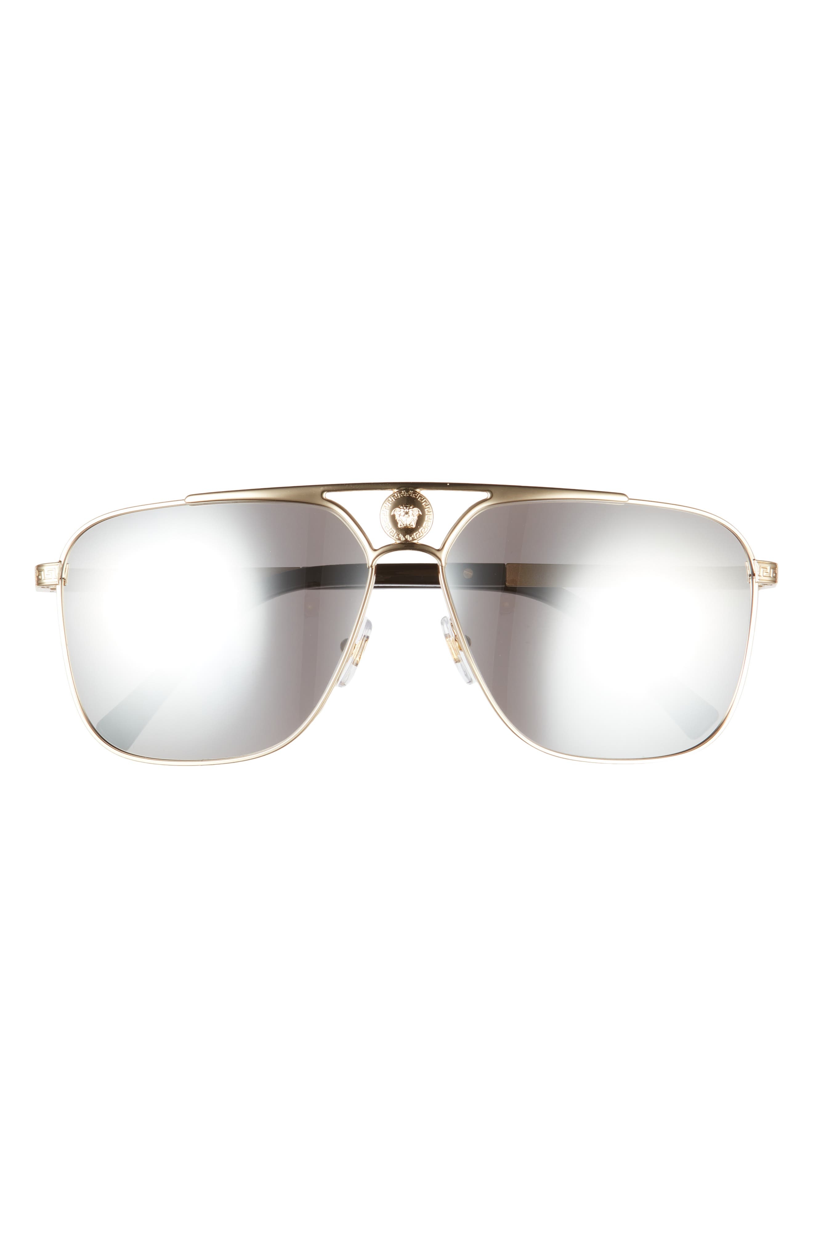 61mm Mirrored Aviator Sunglasses - 1