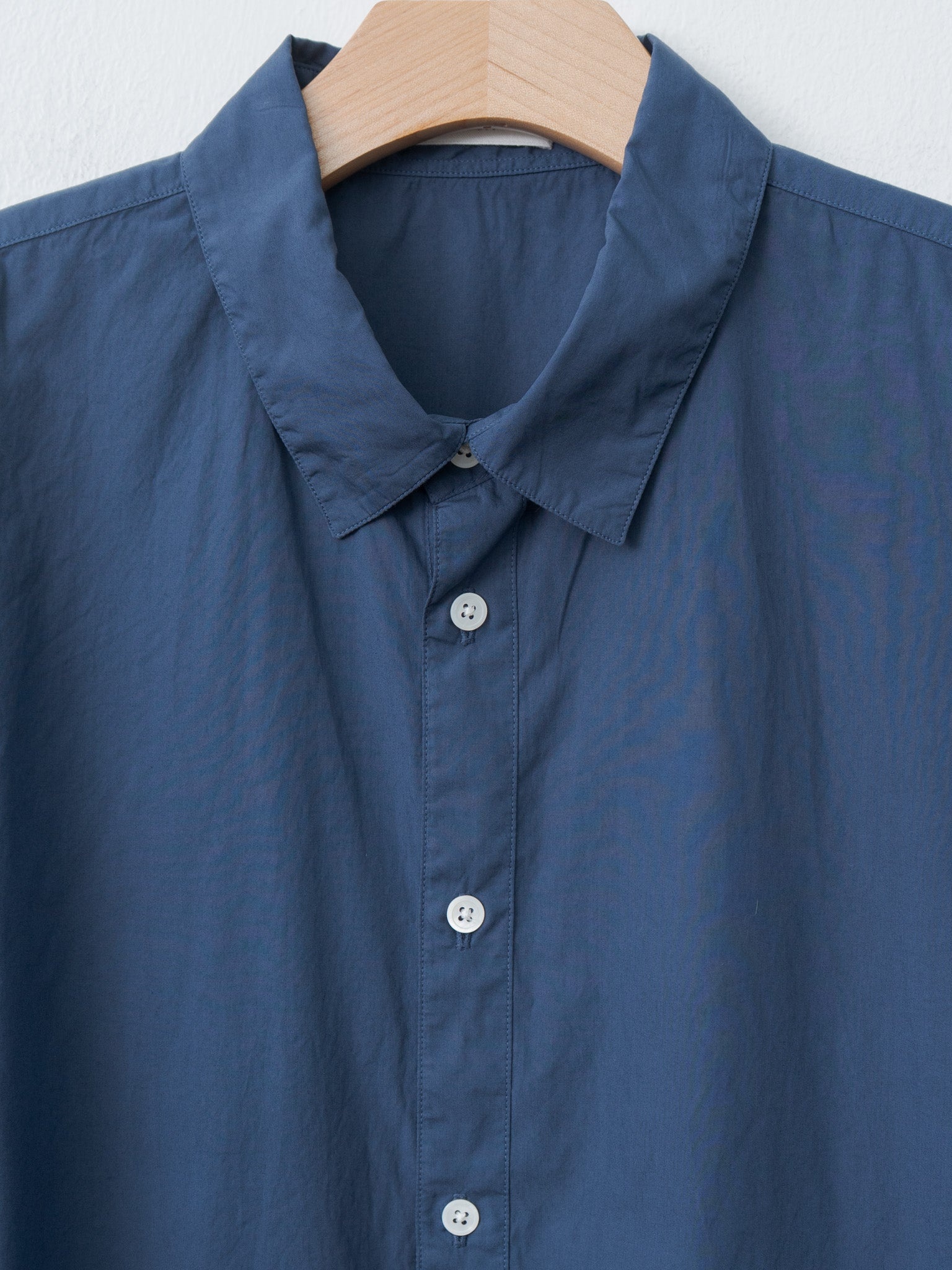 Cotton Lawn Oversized Short Sleeve Shirt - Navy - 5