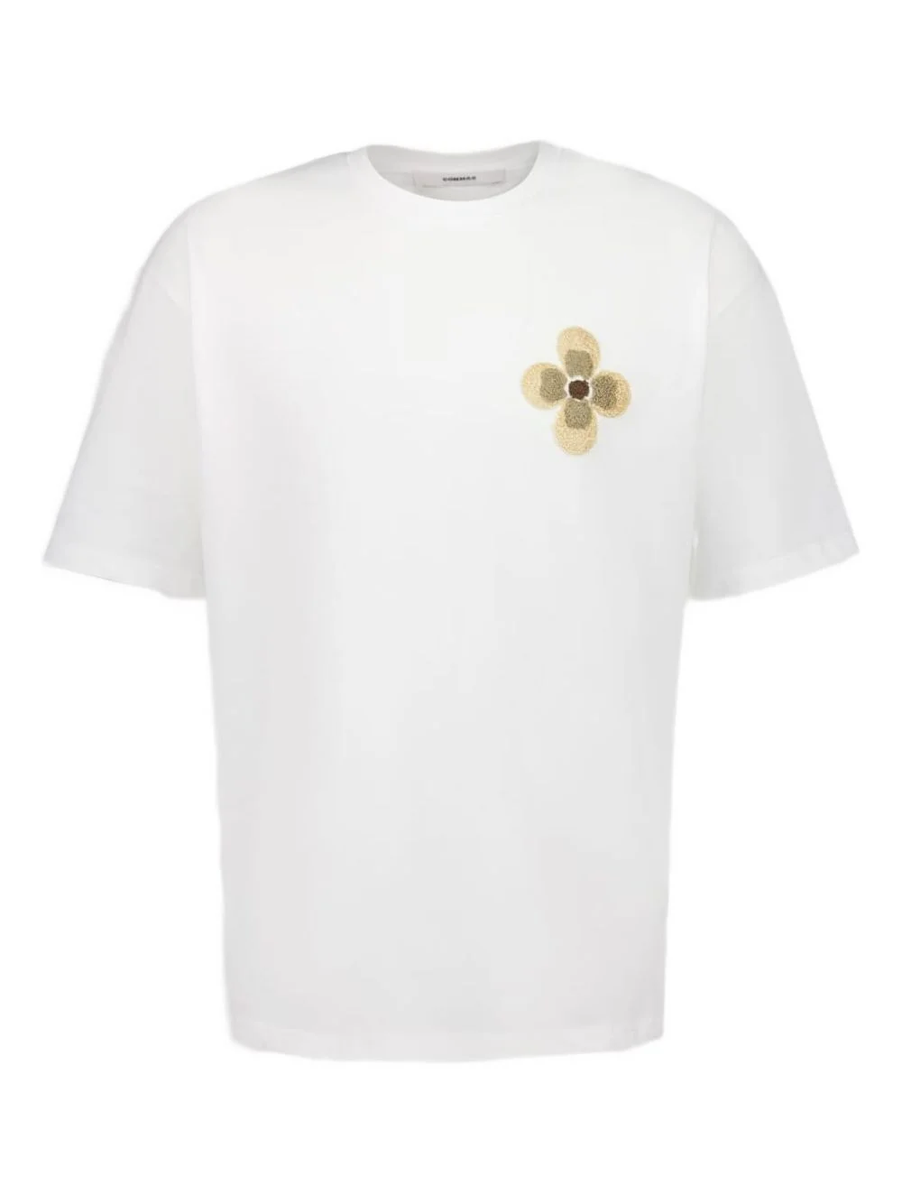 floral-embroidered T-shirt - 1