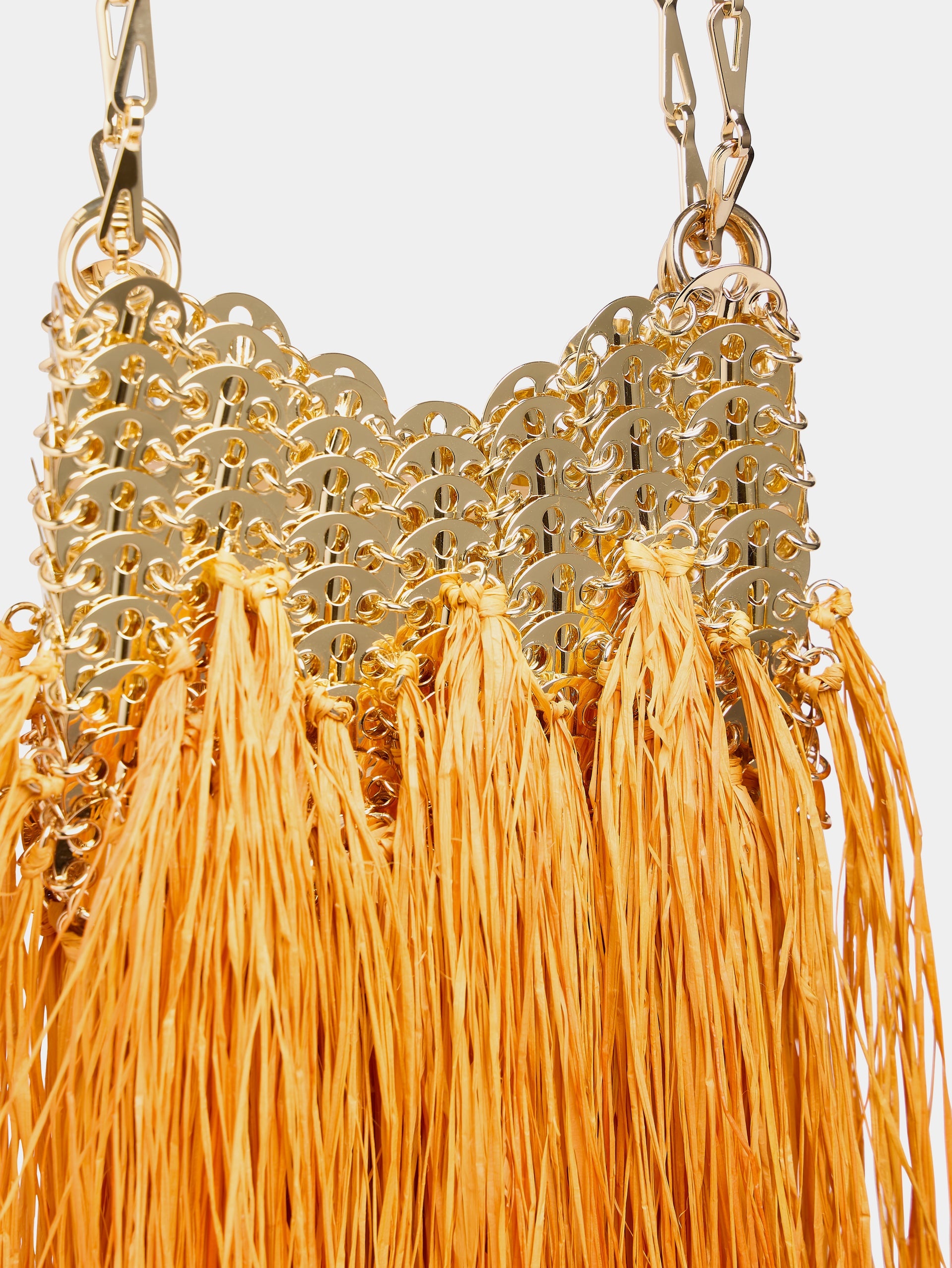 ICONIC GOLD 1969 NANO BAG HAND CRAFTED WITH RAFFIA FRINGES - 5