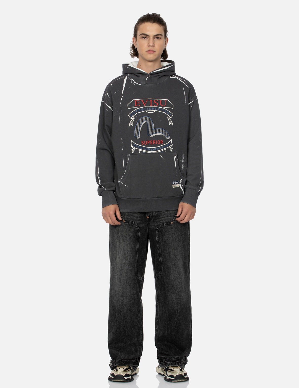 Distressed Edges Inserted Daicock Baggy Jeans - 6