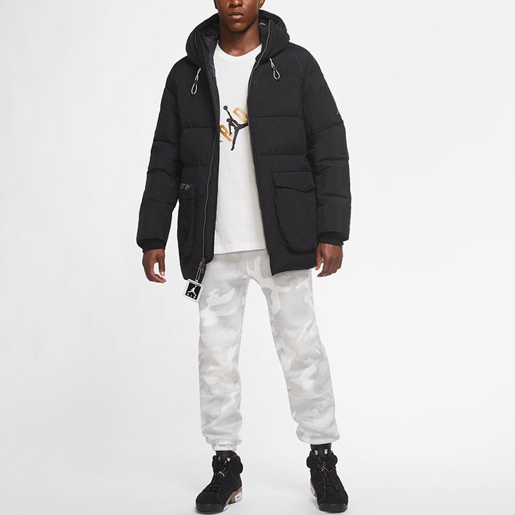 Air Jordan Casual Sports hooded Stay Warm Down Jacket Black CK6662-010 - 3