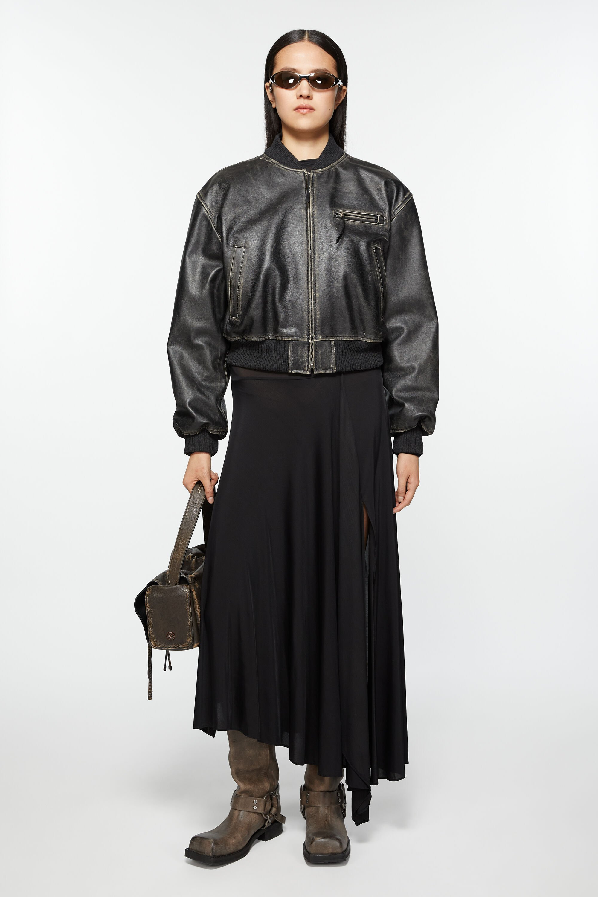 Leather buckle boots - Greige - 2