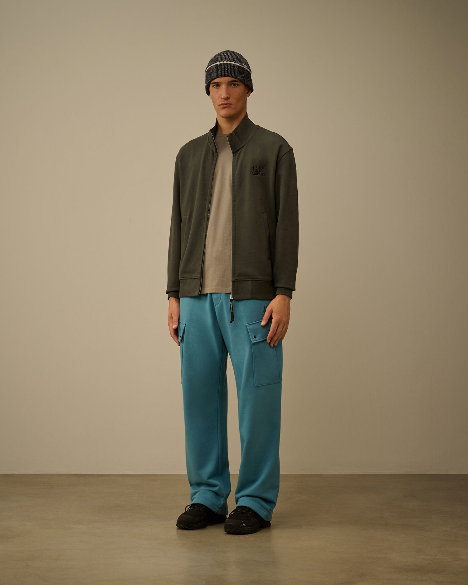 Diagonal Raised Fleece Full Zip Sweatshirt - 2