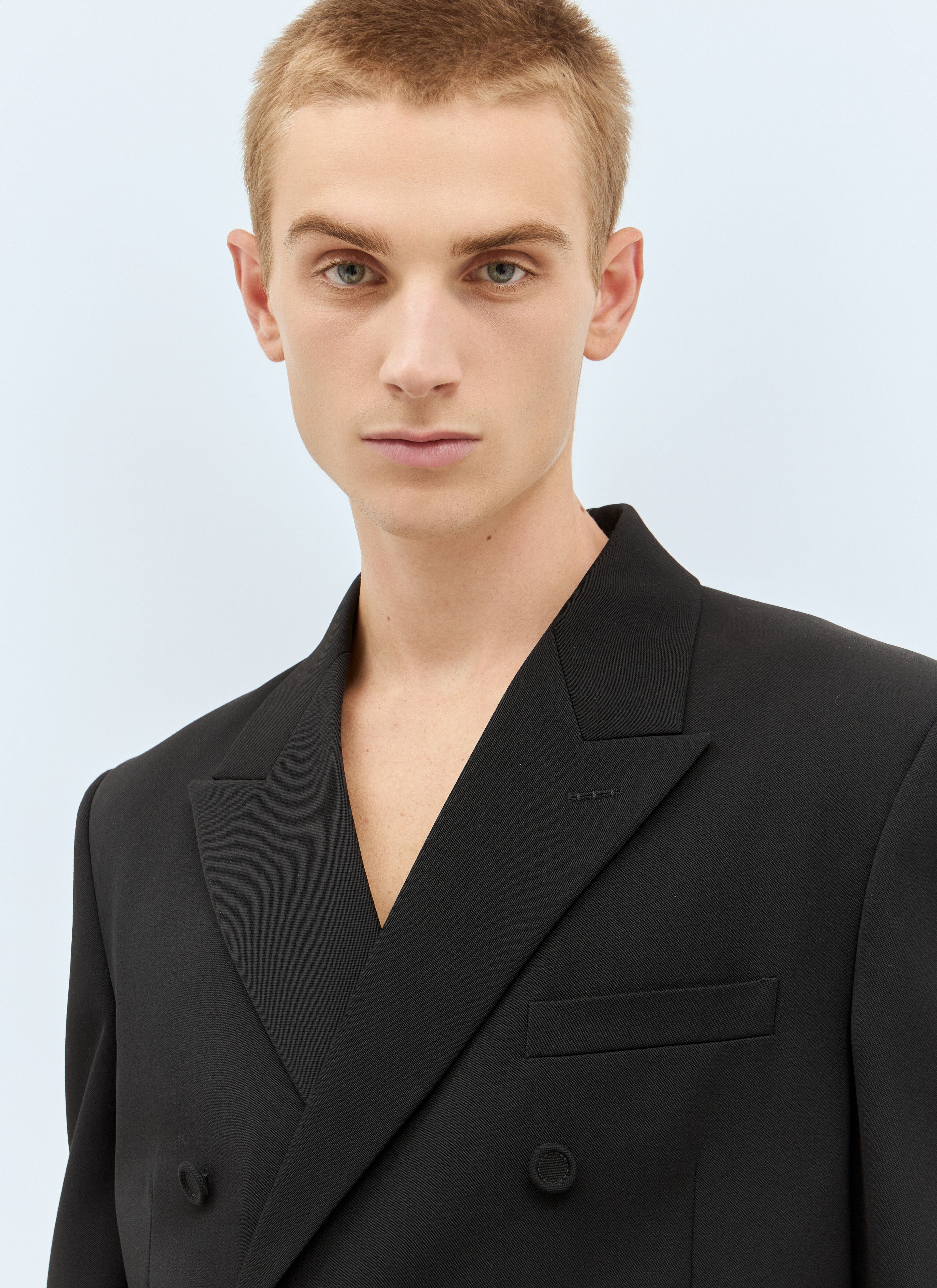 Double-Breasted Wool Blazer - 3