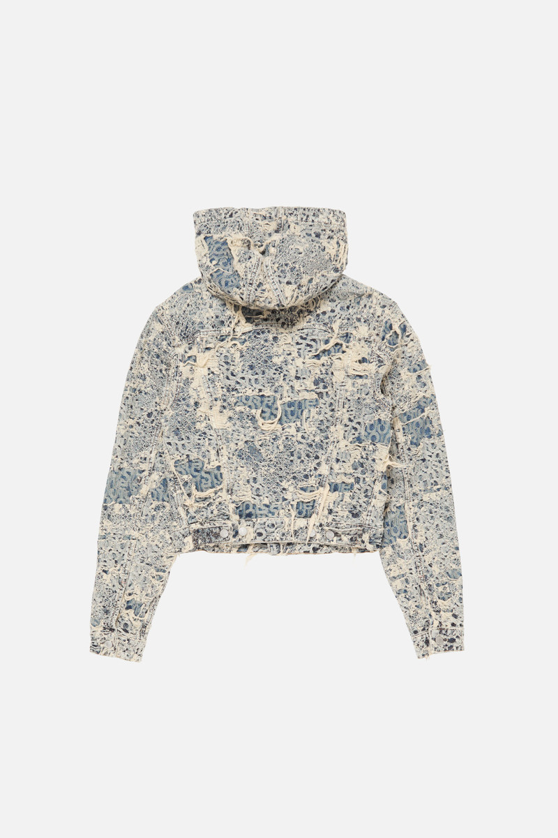 Denim jacket with hood - Mid Blue 7