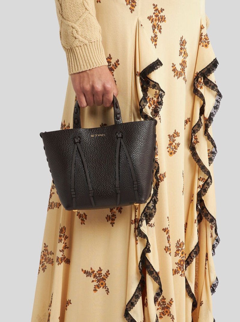 Etro ETRO ESSENTIAL MINI LEATHER TOTE BAG WITH THREADING outlook
