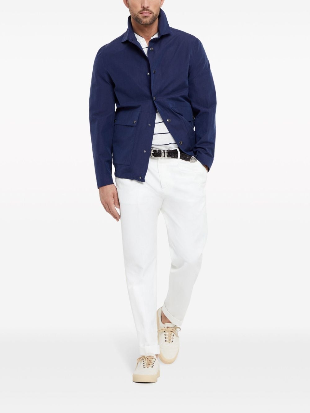 linen-silk shirt jacket - 2