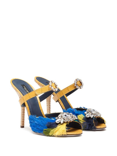 Dolce & Gabbana feather-embellished mules outlook