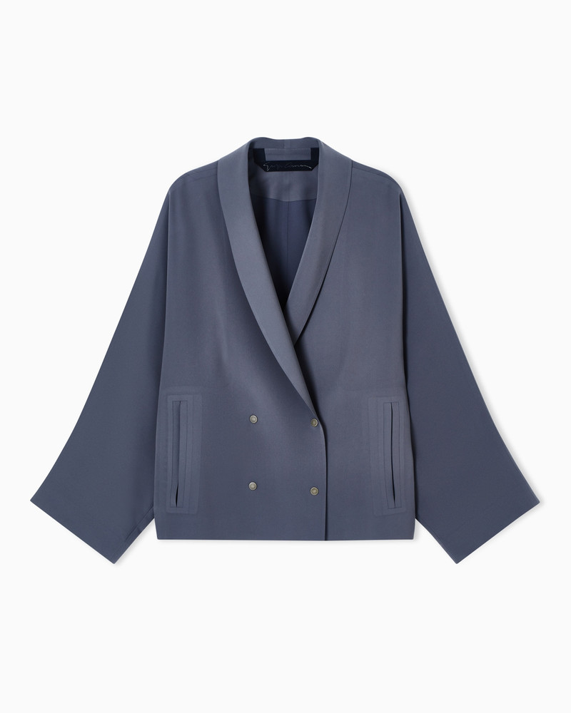 DOUBLE-BREASTED PEA COAT IN TECHNICAL CADY 1