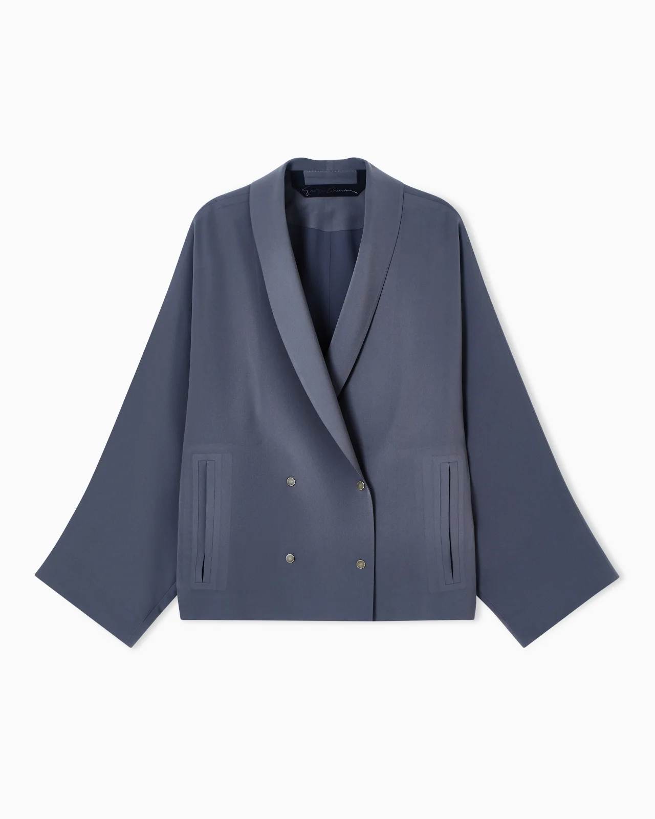 DOUBLE-BREASTED PEA COAT IN TECHNICAL CADY - 1