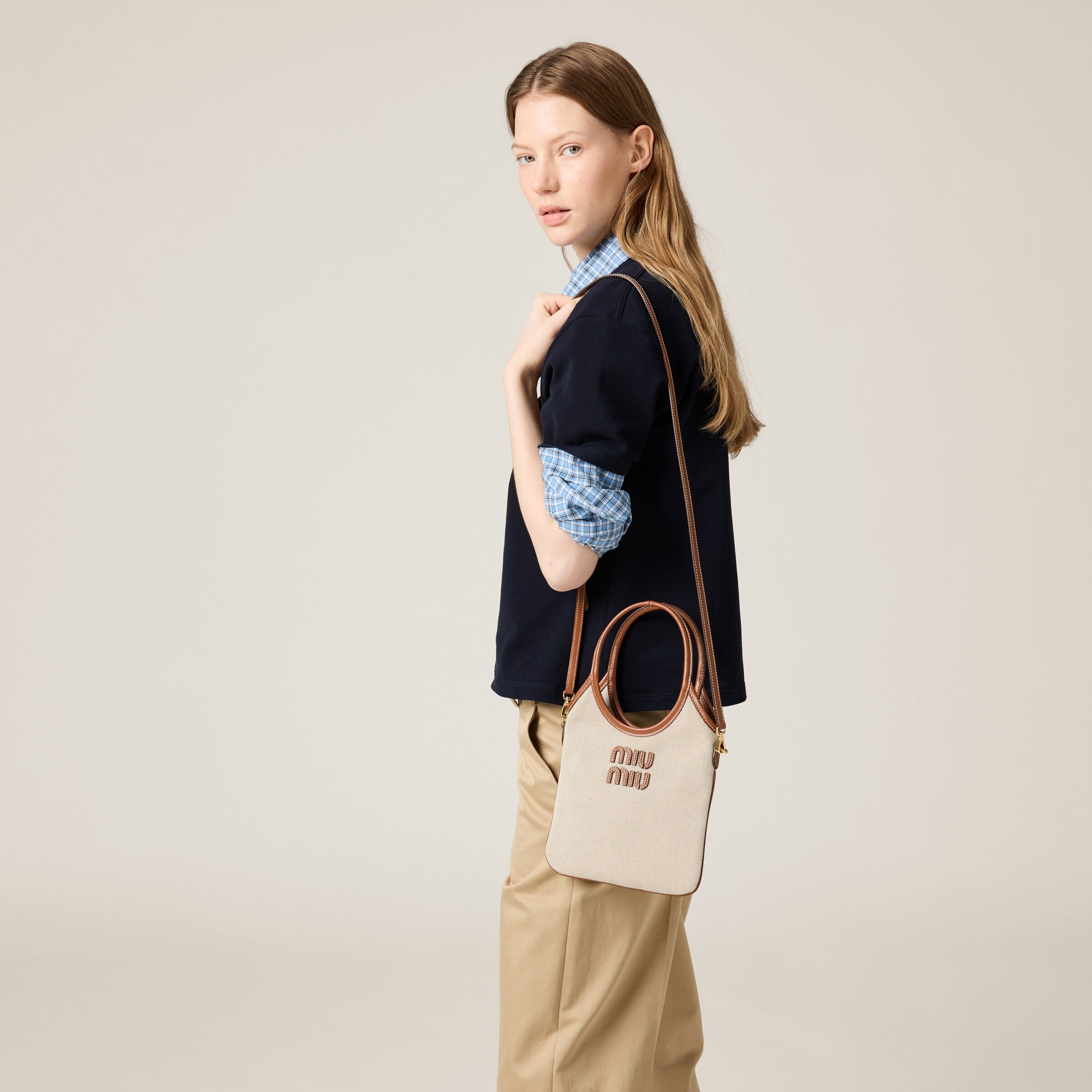 関税込 MiuMiu | IVY canvas and leather bag Miu Miu Ivy canvas and leather bag | REVERSIBLE