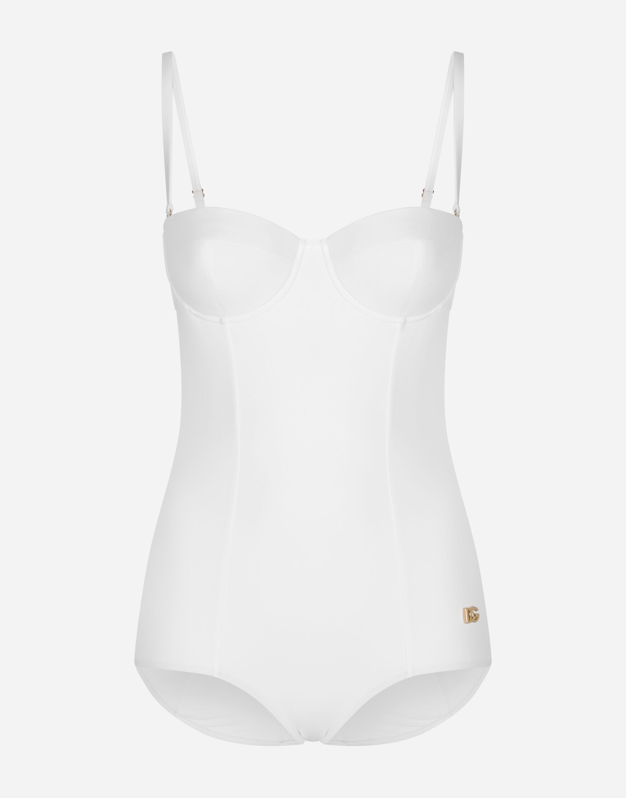 Full swimsuit with balcony neckline - 1