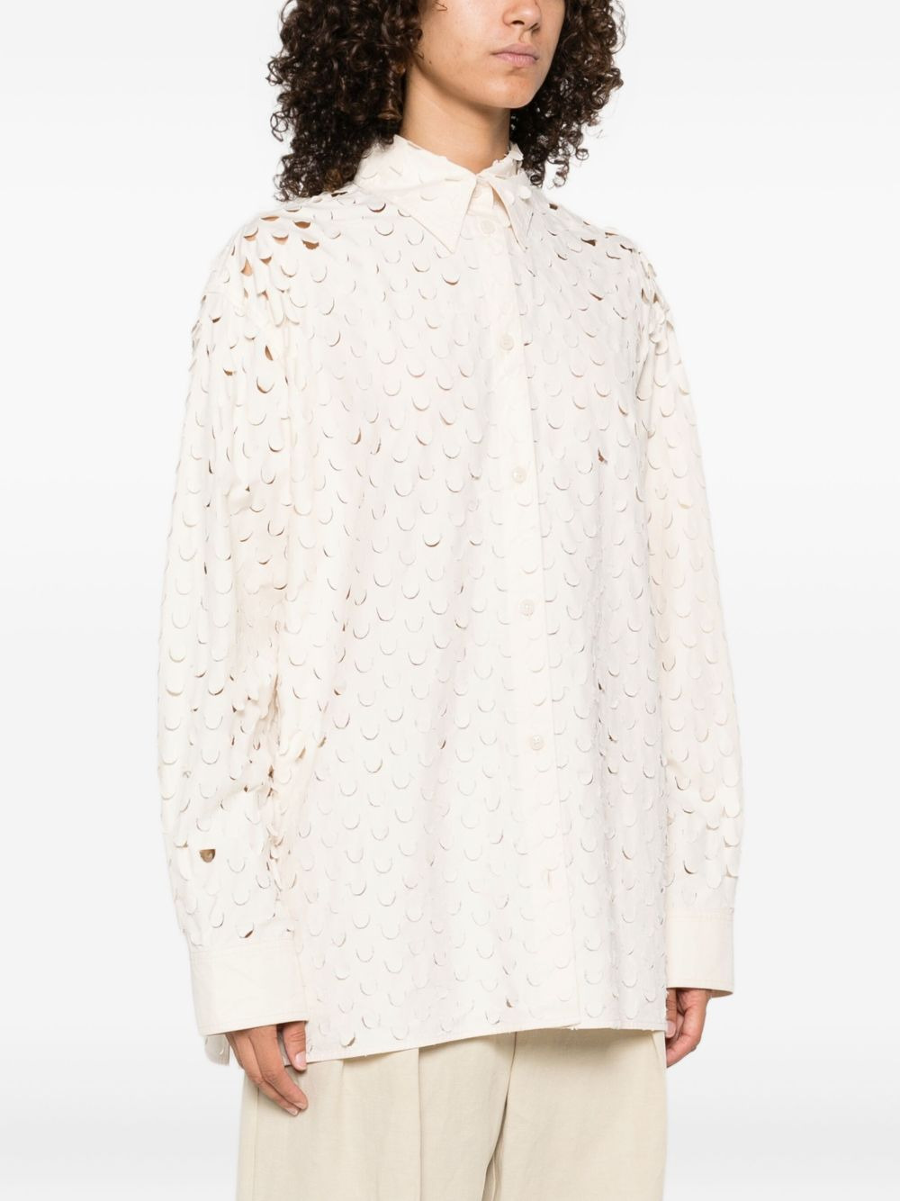 cut-out collared shirt - 3