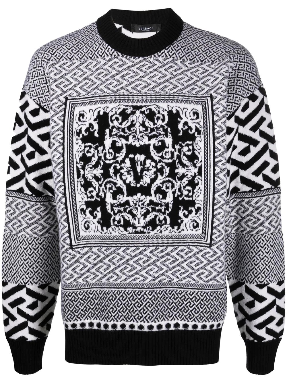 logo-motif jacquard-knit jumper - 1