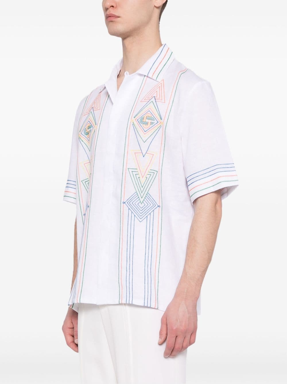 embroidered short-sleeve shirt - 3