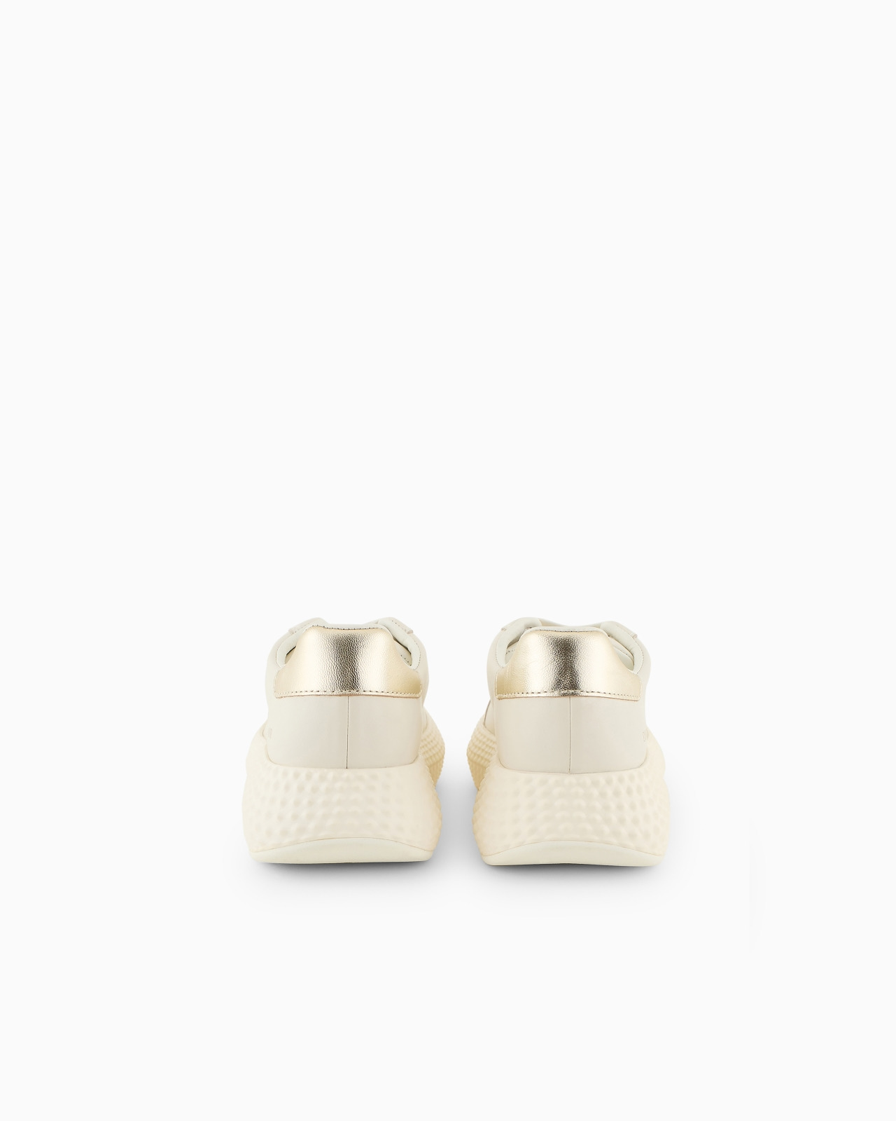 Chunky leather sneakers with gold back - 4