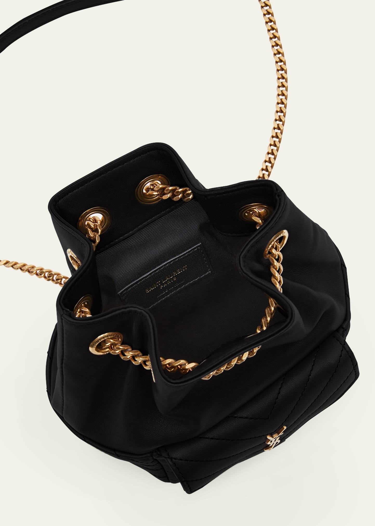 Joe Mini YSL Bucket Bag with Adjustable Strap in Smooth Leather - 4