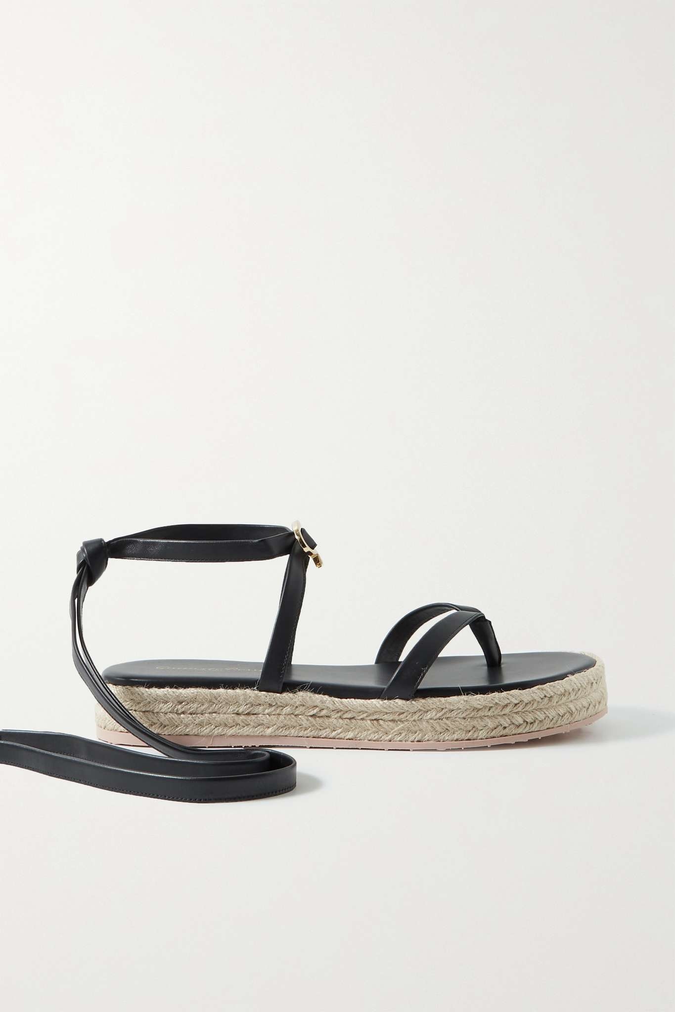 Ribbon Beachclub leather espadrille sandals - 1