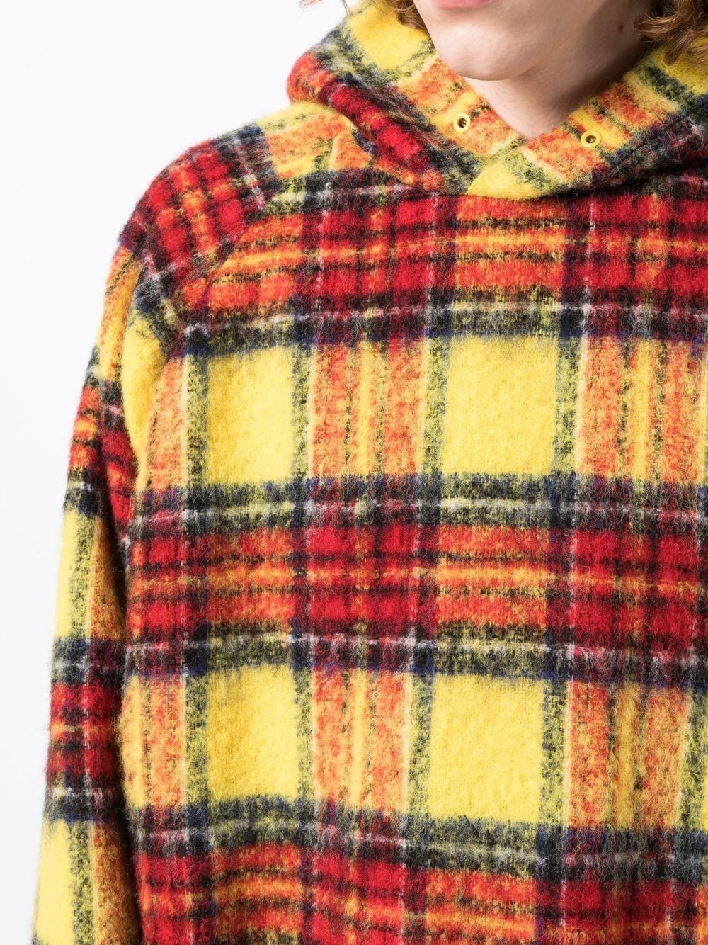 plaid-check print hoodie - 5