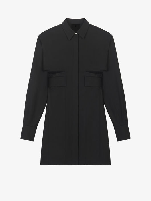 SHIRT DRESS WITH GRAPHIC CUTS - 4