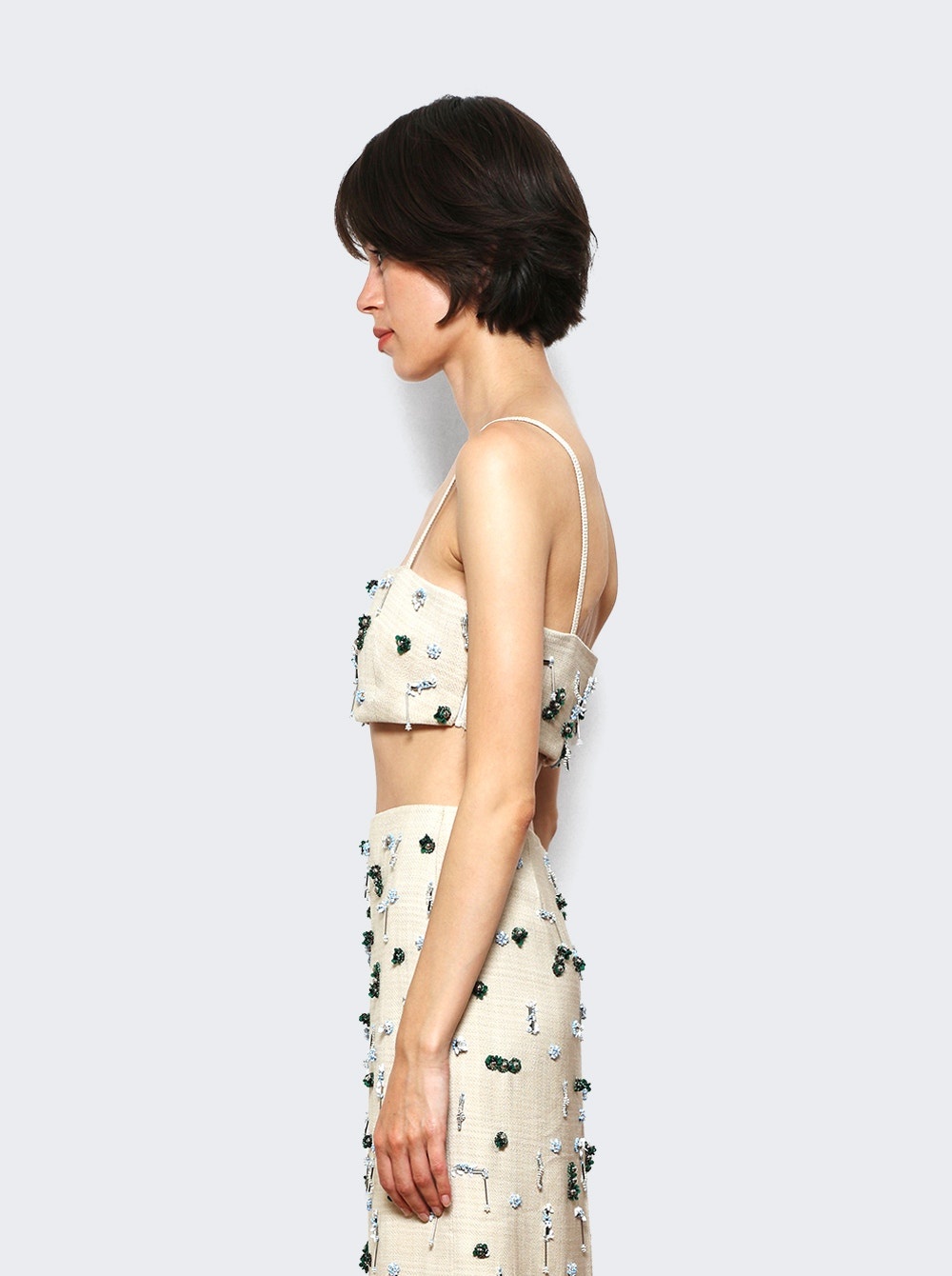 Embla Beaded Bandeau Top Ecru - 4